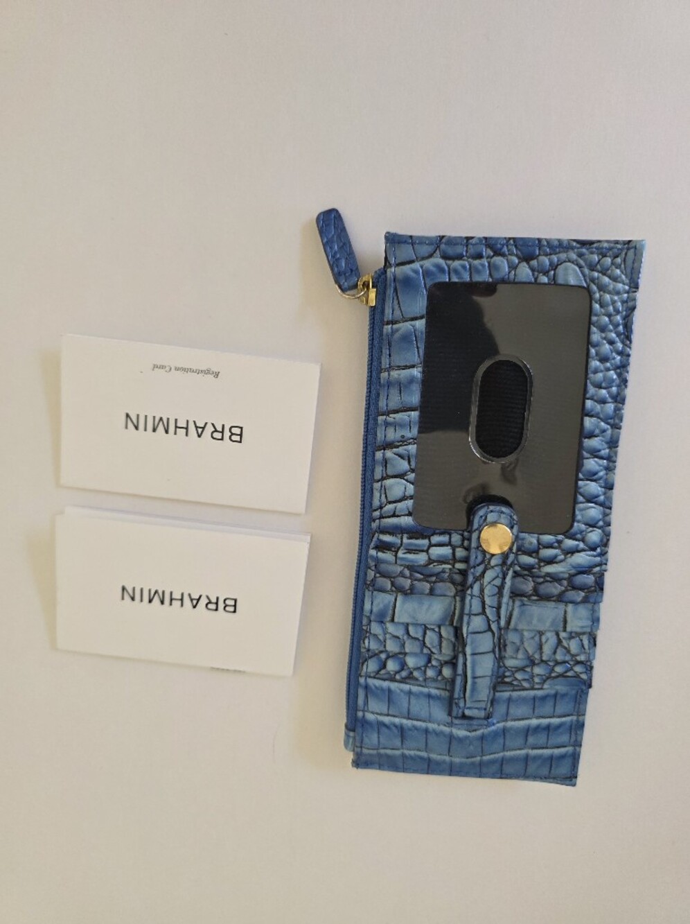 Brahmin Duxbury Electric Blue Ombre Melbourne Satchel Crossbody + Wallet - Picture 13 of 15